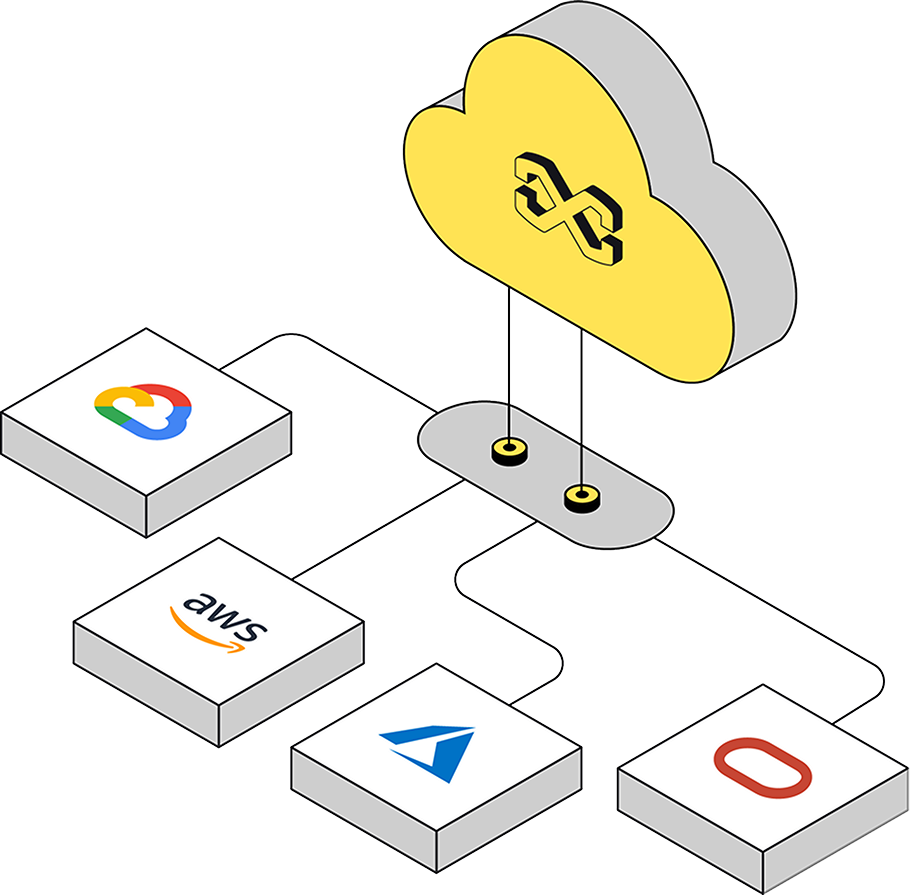 Illustration of a cloud computing platform